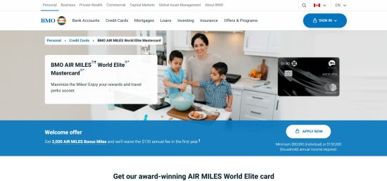 BMO AIR MILES World Elite Mastercard