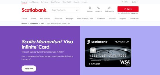 Scotia Momentum Visa Infinite Card