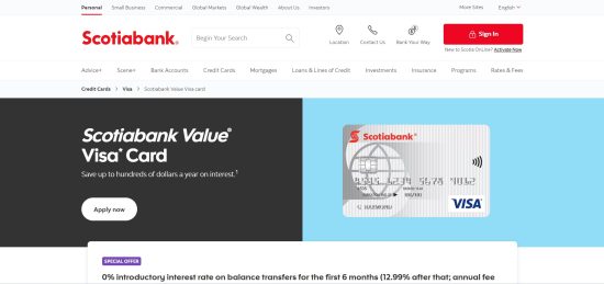 Scotiabank Value® Visa Card