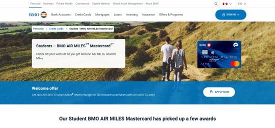Student BMO AIR MILES Mastercard