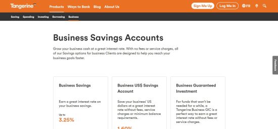 Tangerine Business Accounts